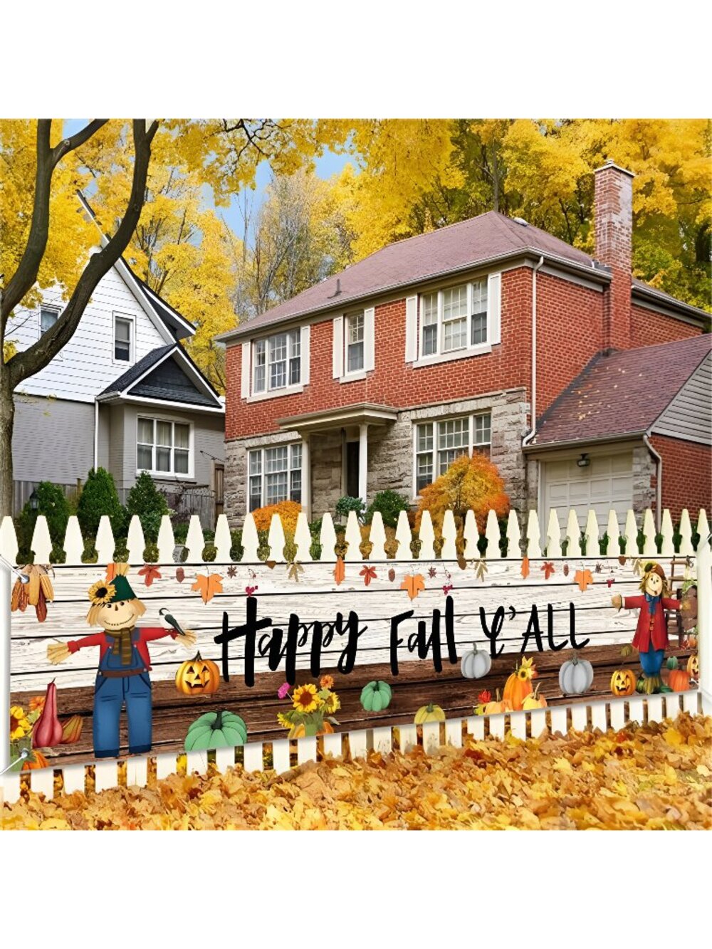 Happy Fall Y'all Banner Fall Party Decorations Yard Sign Thanksgiving